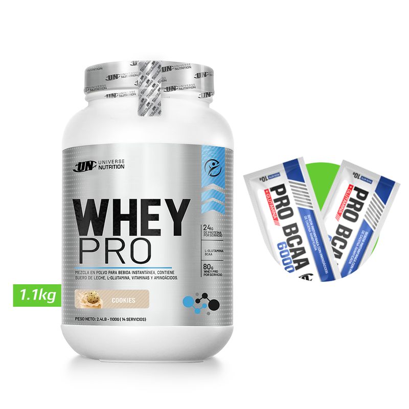 UNIVERSE NUTRITION - WHEY PRO 1.1 KG PROTEÍNA UN COOKIES+ REGALOS