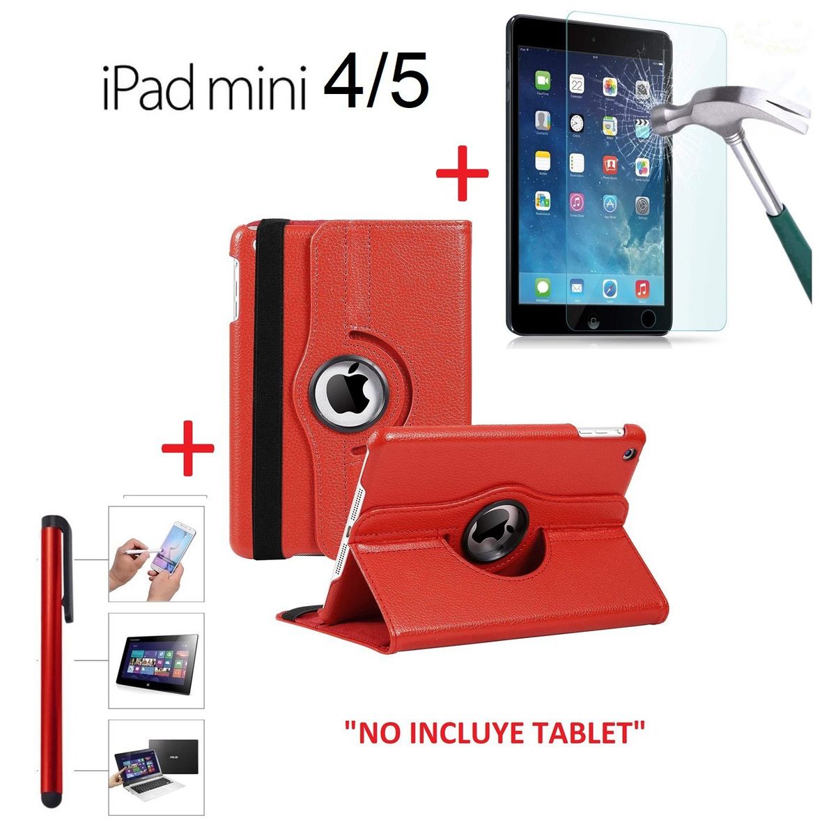 GENERICO - Funda & Mica & Lapiz para iPad Mini 4 / 5 - A1538 A1550 A2124 A2126