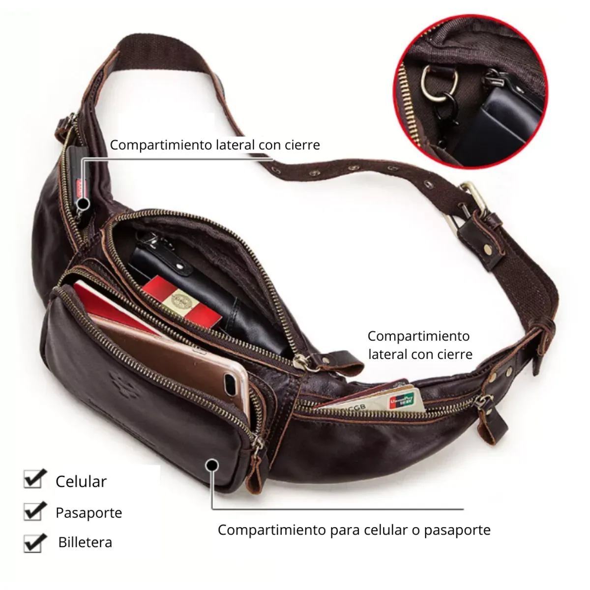 ARMUZ - Canguro de Cuero Vacuno MH574 Diseño Moderno