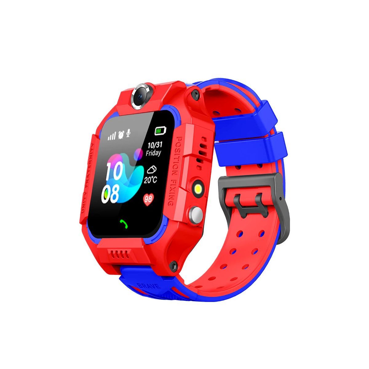 GENERICO - Smartwatch Kids Niños LBS Tracker SOS Cámara Rojo.