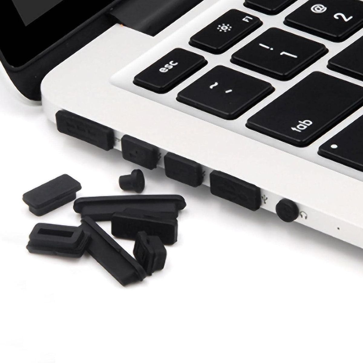 GENERICO - Tapones De Goma Anti Polvo Para Laptop Pack/ Negro 16 Unid
