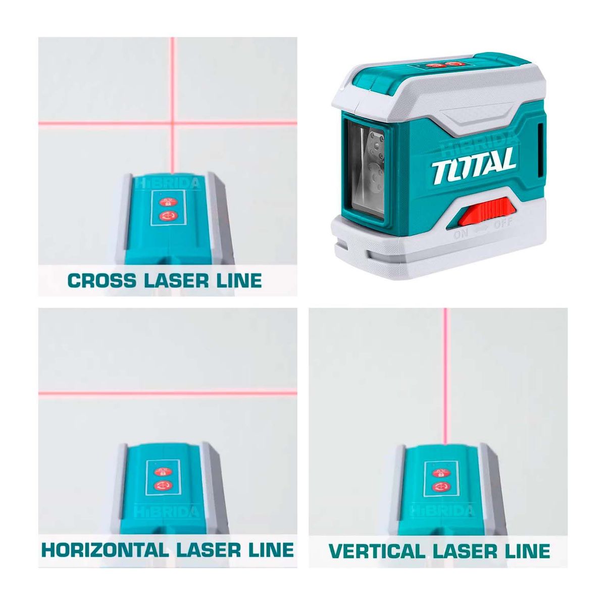 TOTAL TOOLS - COMBO LASER LINEAL AUTONIVEL HORIZONTAL VERTICAL E IMÁN MÁS TRÍPODE