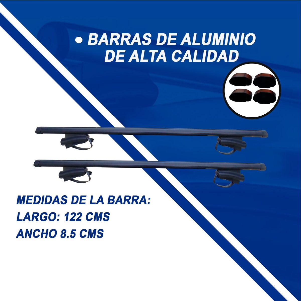 GENERICO - BARRA DE TECHO ALUMINIO TRANSVERSAL CLLAVE CORREA NEGRO