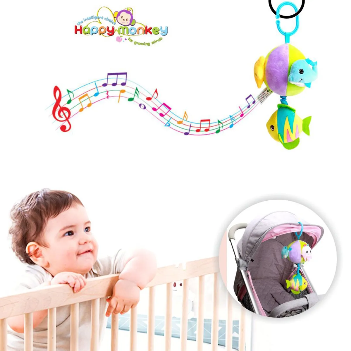 GENERICO - Peluche Musical Jalapita Pececito Marca Happy Monkey
