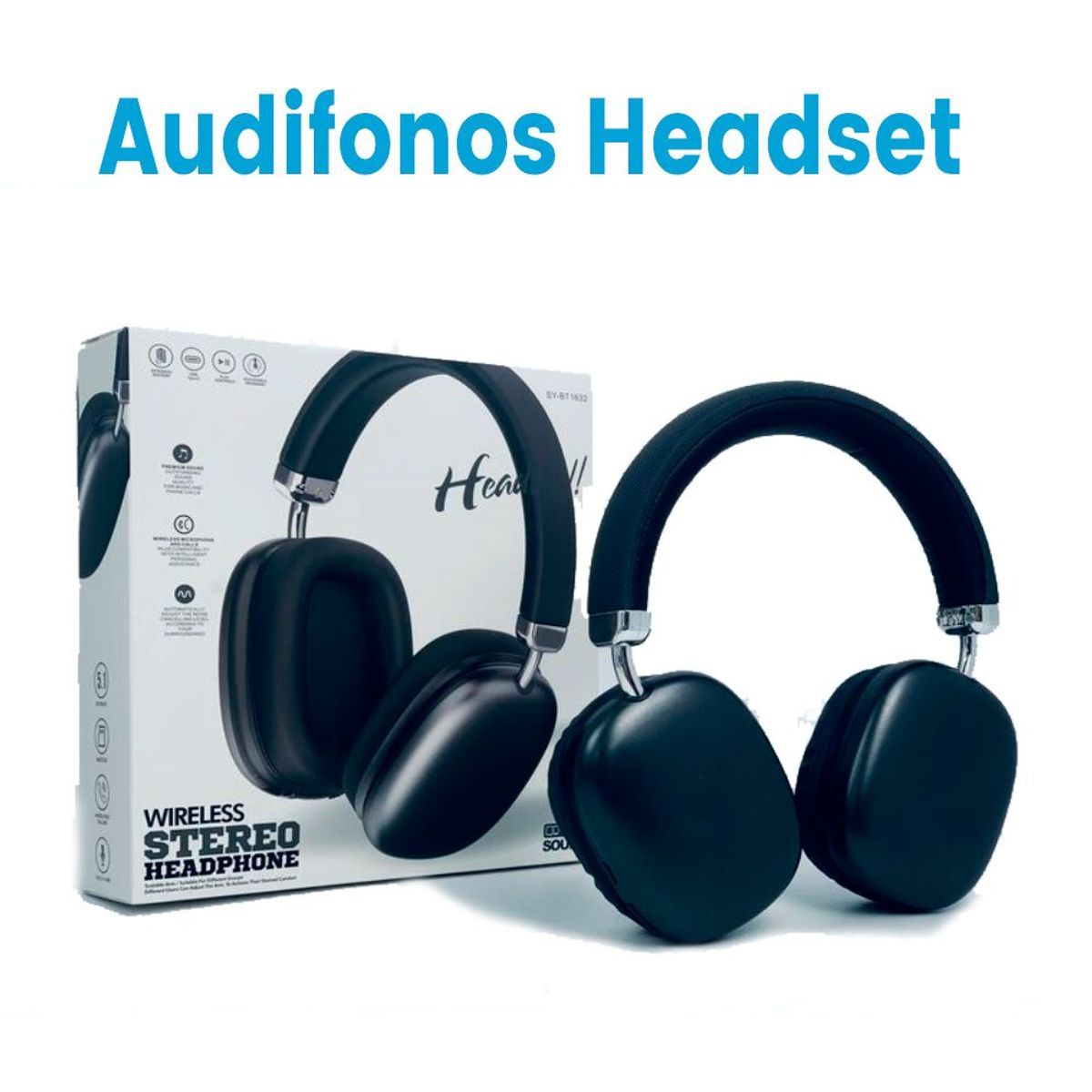 GENERICO - Audifono Headset Bluetooth 5.3 Compatible con IOS y Android