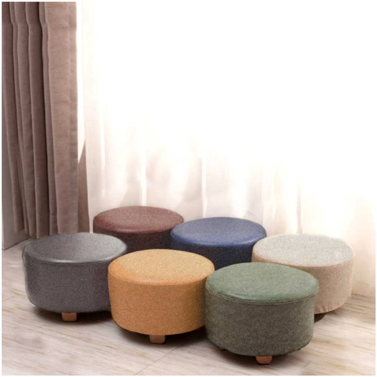 INSPIRA MARKET - Mini Bancas Puff para niños redondos acolchado Color Aleatorio