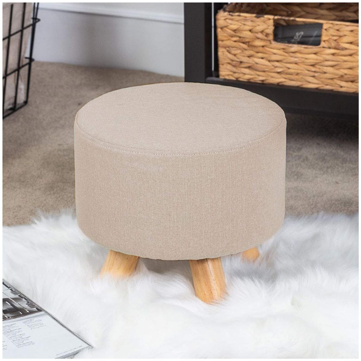 INSPIRA MARKET - Mini Bancas Puff para niños redondos acolchado Color Aleatorio