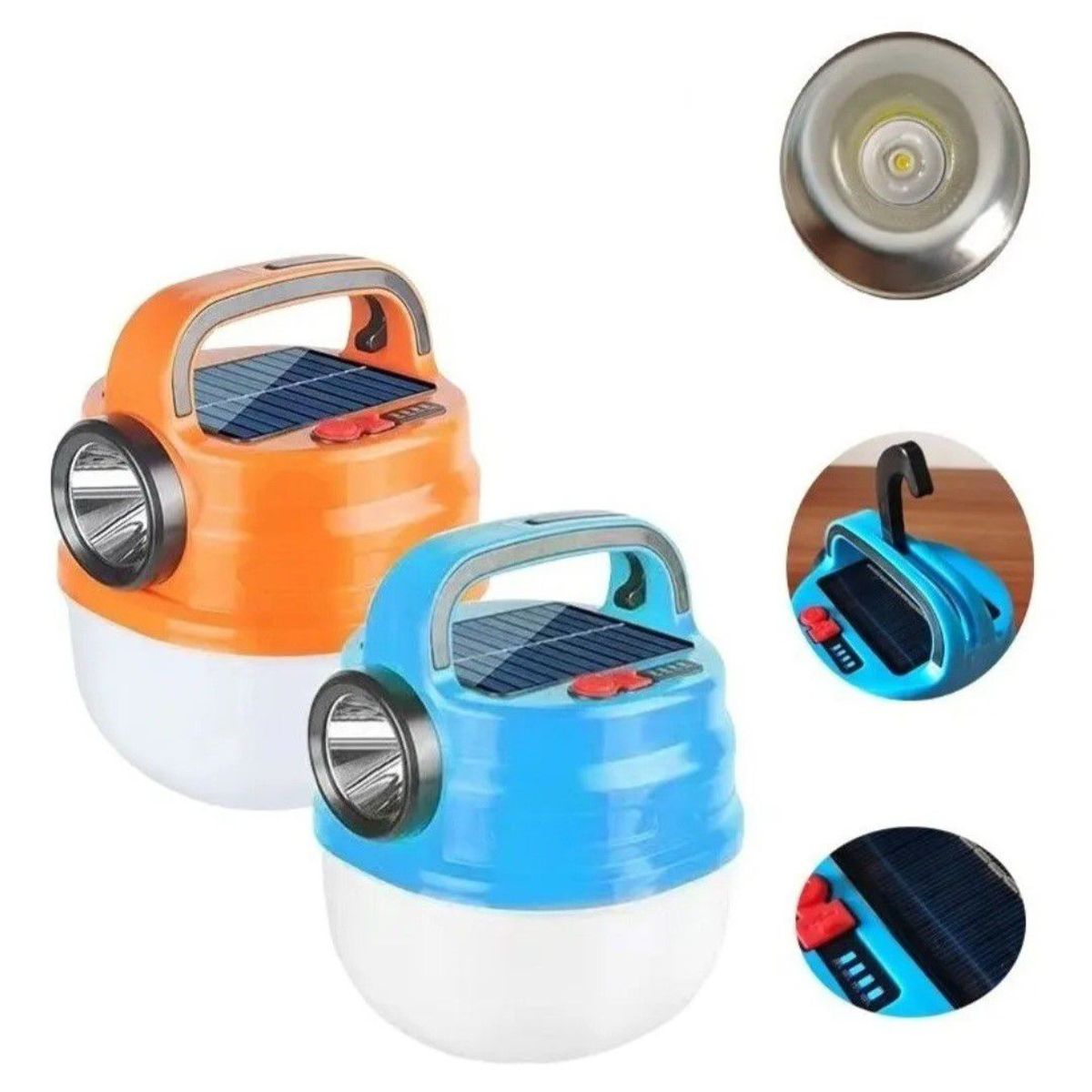 GENERICO - Linterna lampara solar recargable Portatil NARANJA