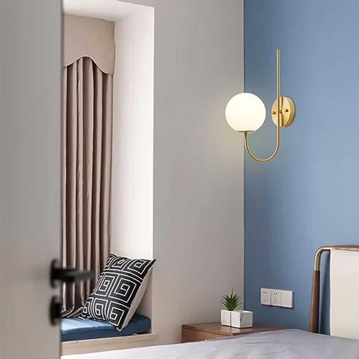 GENERICO - Lámpara de pared modelo bola de cristal