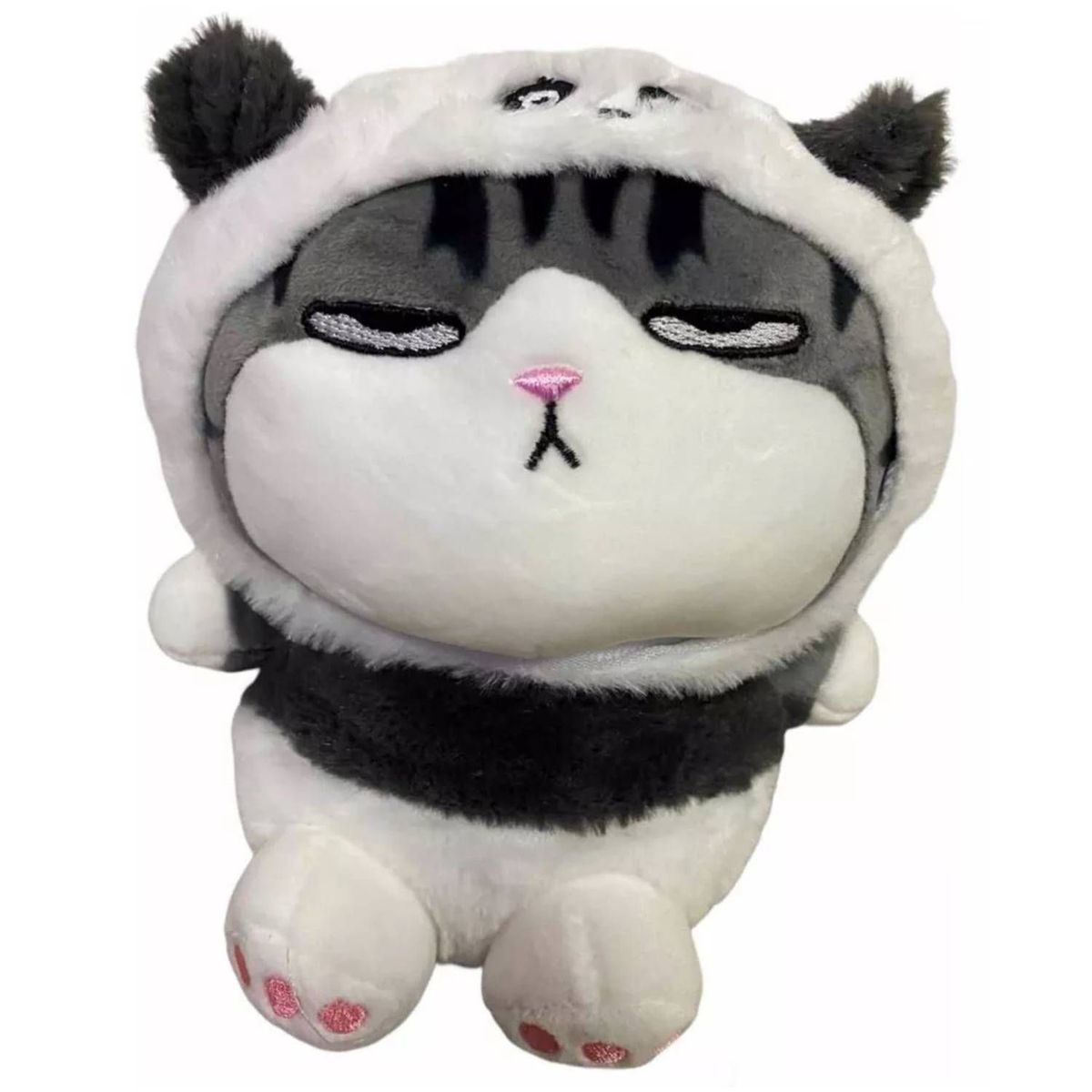 GENERICO - Peluche Gato Kawaii En Disfraz Panda 20cm BN
