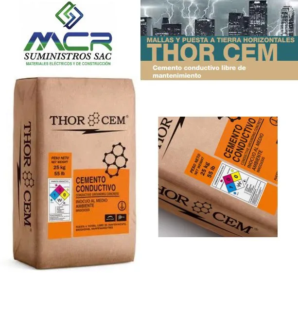 Cemento conductivo THOR CEM 25kg PARA PUESTA A TIERRA GENERICO ...