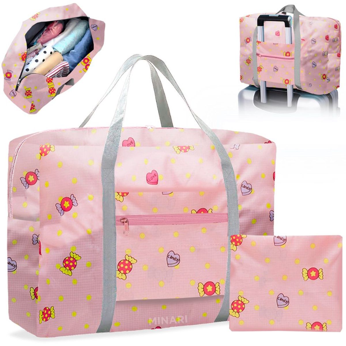 MINARI - Bolso de Viaje Playa Deportivo Plegable Impermeable Caremelo RS 855B