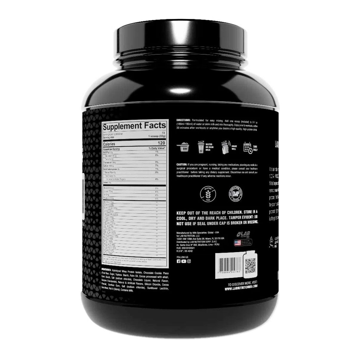 LAB NUTRITION USA - 100 HYDROLYZED Cookies and Cream 5LB