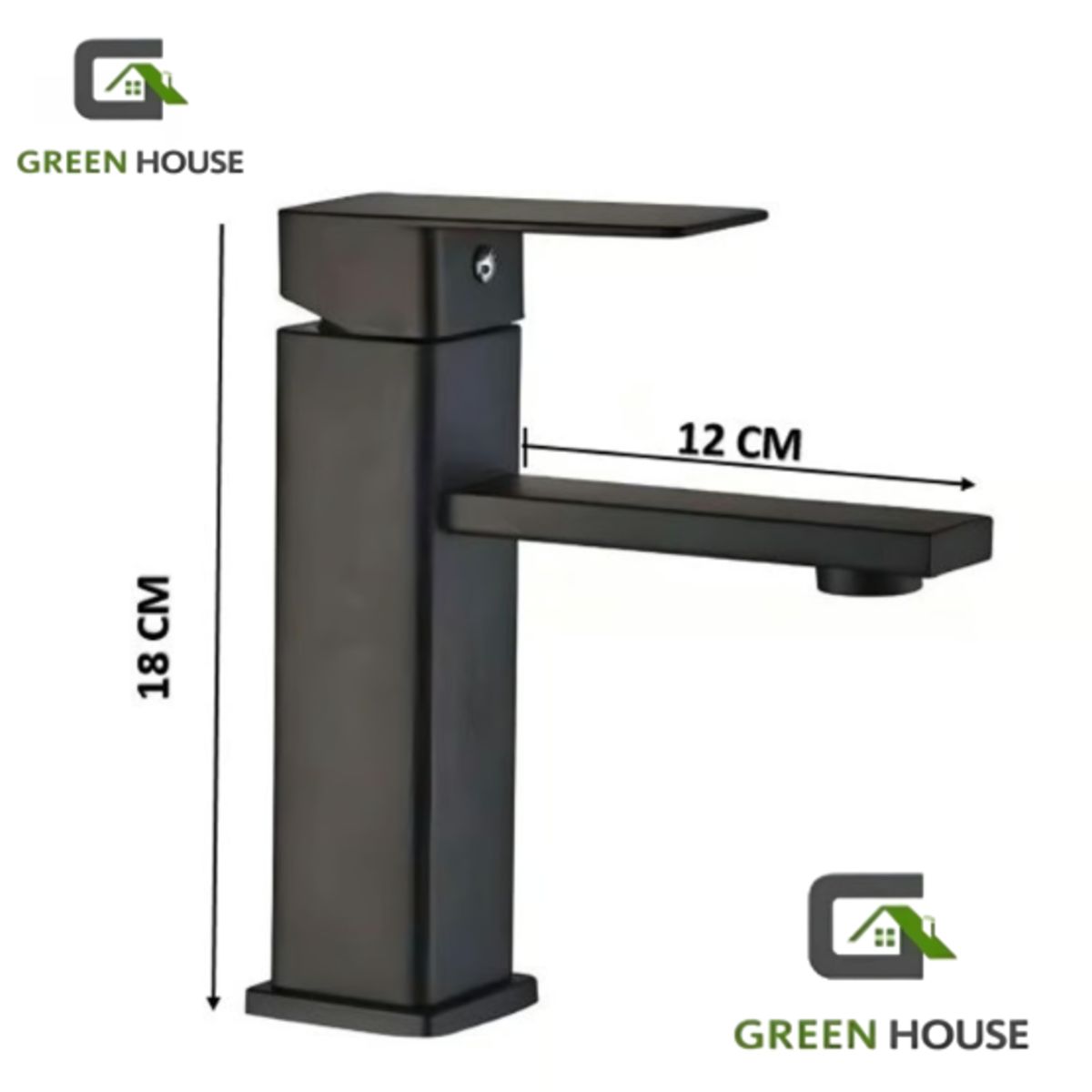 GENERICO - MEZCLADORA DE LAVATORIO 15CM NEGRO MATE