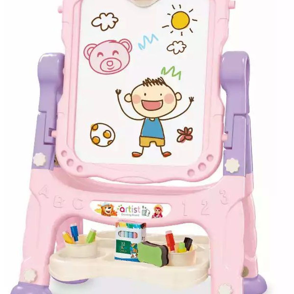 GENERICO - Pizarra 2 en 1 para niños Reversible + Accesorios