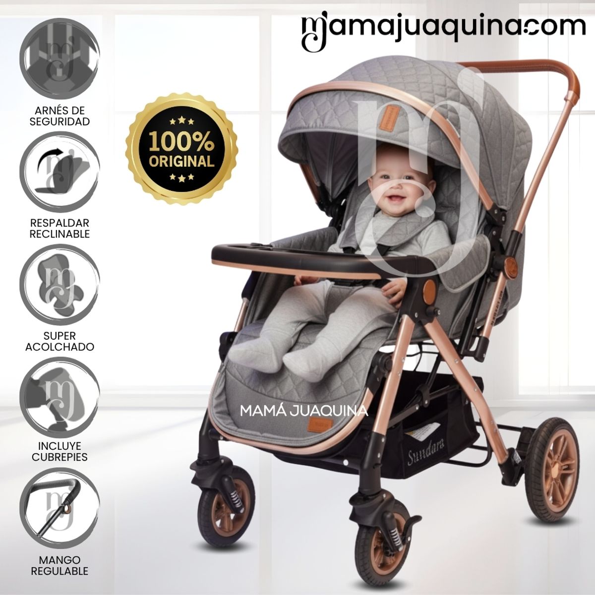 BEAUTIFUL - Coche Cuna De Lujo «SUNDARA VIP» Edición Limitada Gray