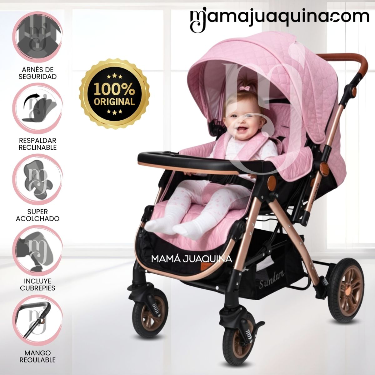 BEAUTIFUL - Coche Cuna De Lujo «SUNDARA VIP» Edición Limitada Pink