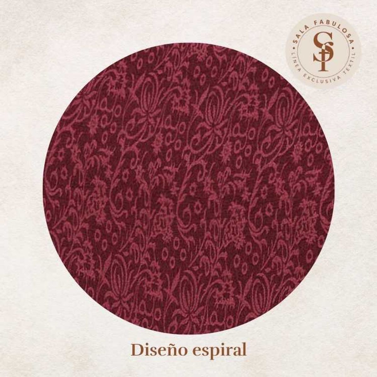 SALA FABULOSA - Funda de silla 8 piezas Sala fabulosa - Guinda - Alto relieve espiral