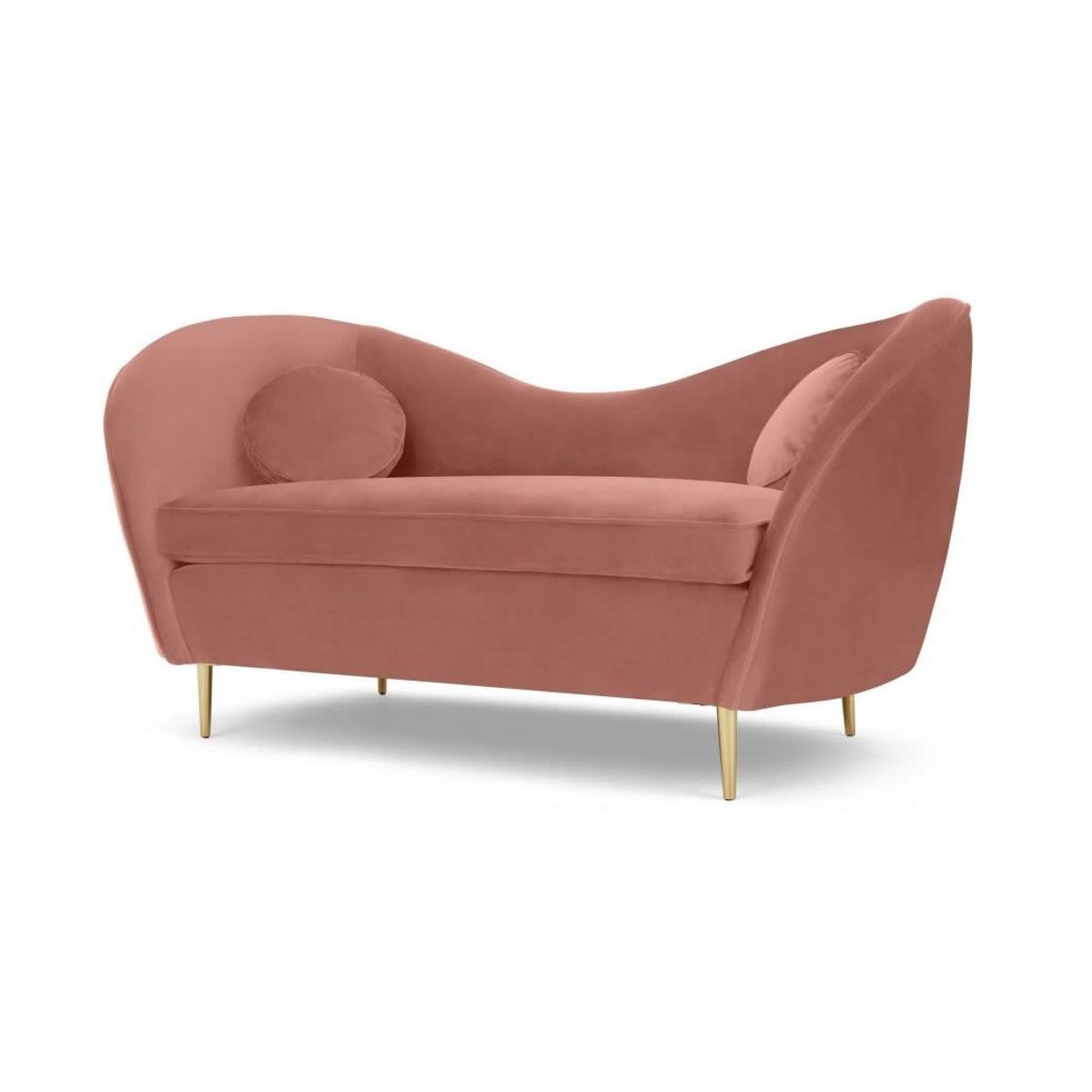 YOLODECORO - Sofá Kooper De 2 Cuerpos Blush Pink Velvet