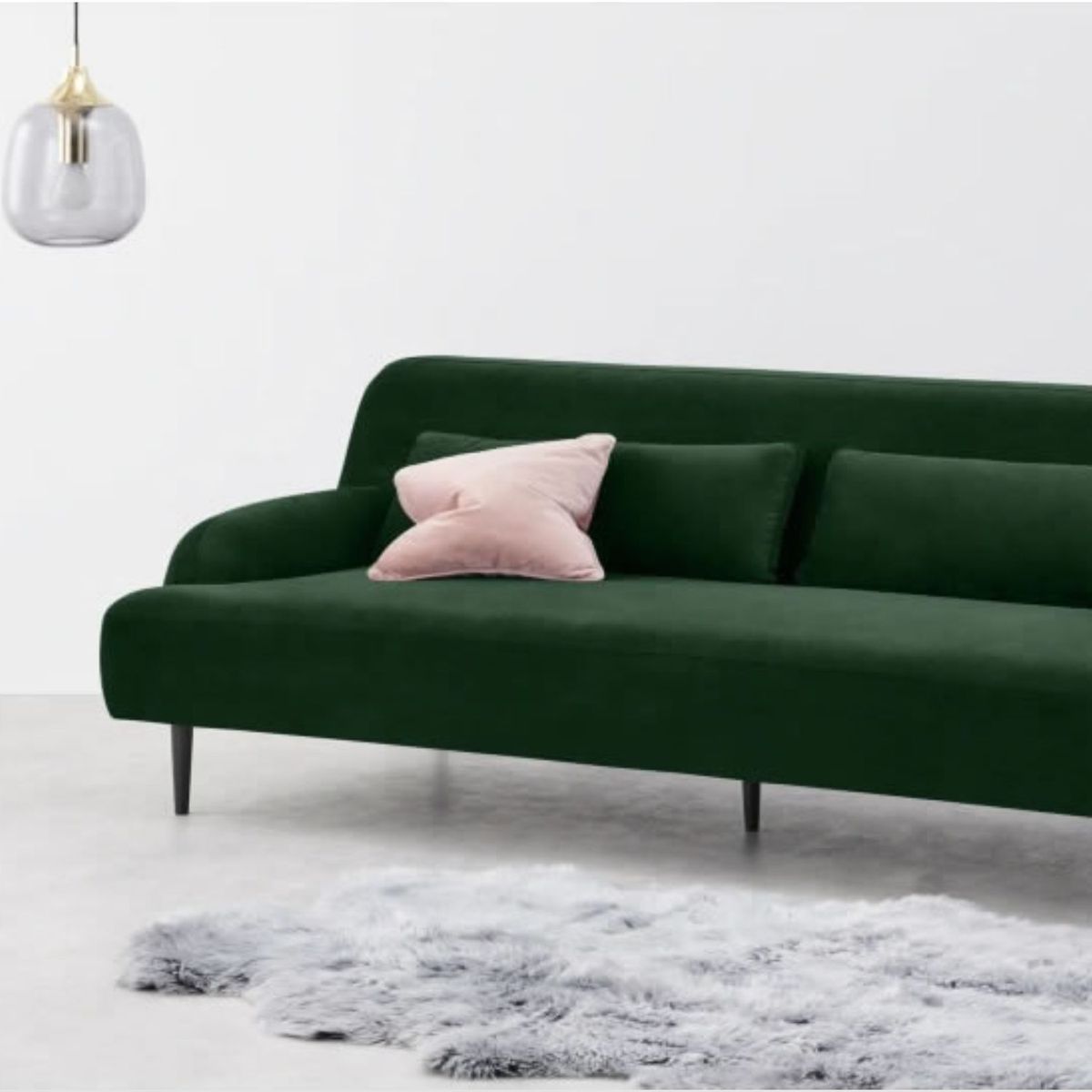 YOLODECORO - Sofá Giselle De 3 Cuerpos Verde Pino