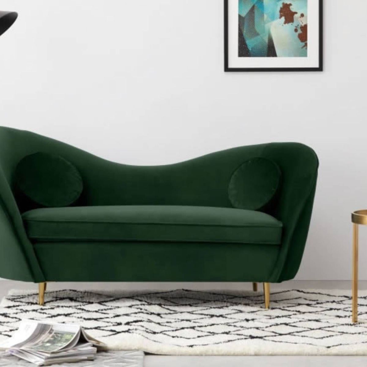 YOLODECORO - Sofá Kooper De 2 Cuerpos Verde Pino.