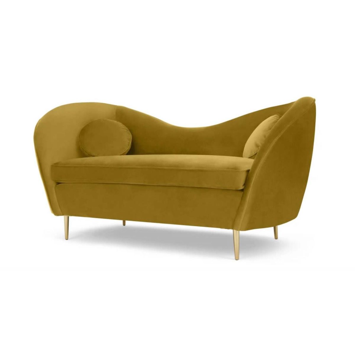 YOLODECORO - Sofá Kooper De 2 Cuerpos Dorado Vintage.