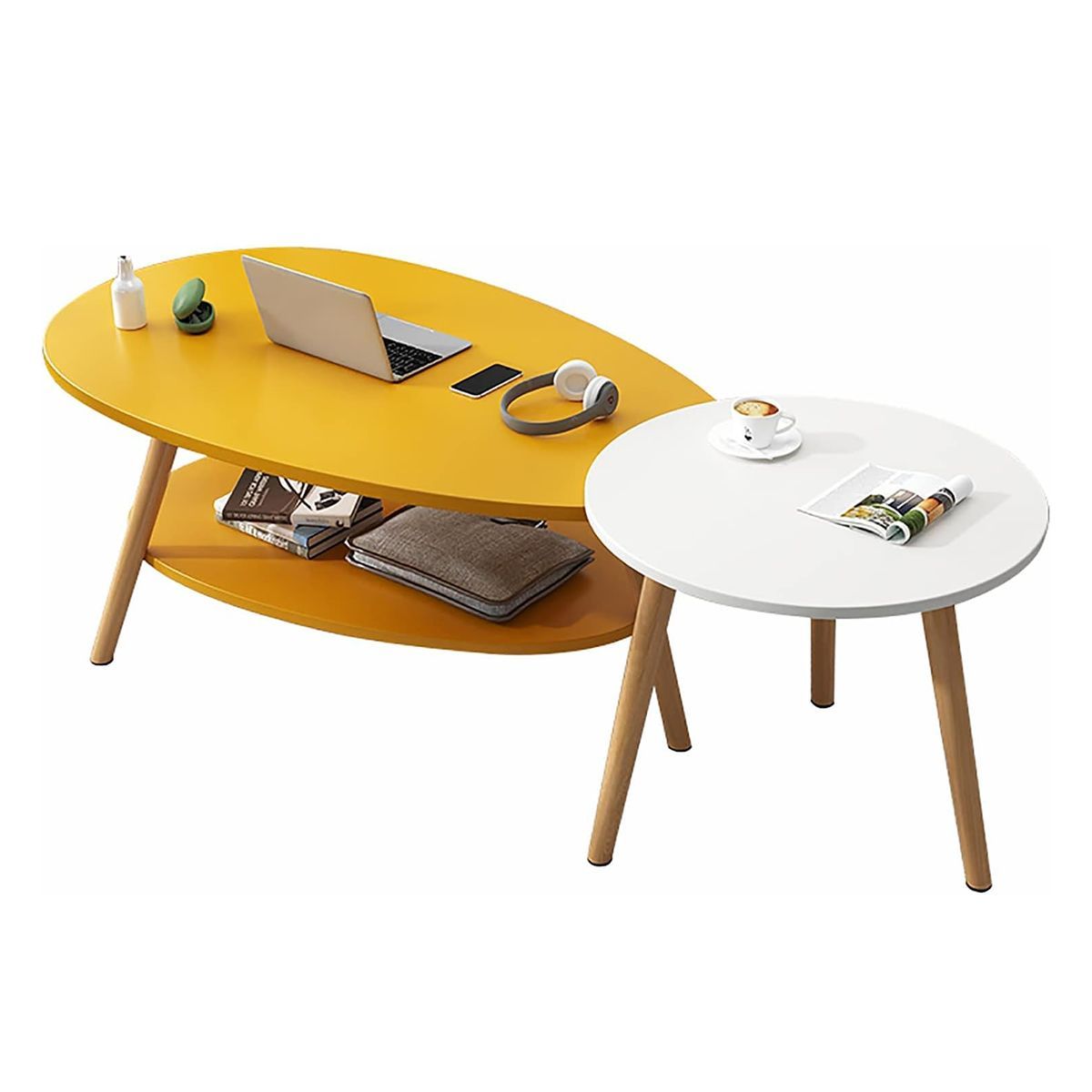 DIBA MUEBLES - Mesa de Centro Adelfa Amarillo DIBA Muebles