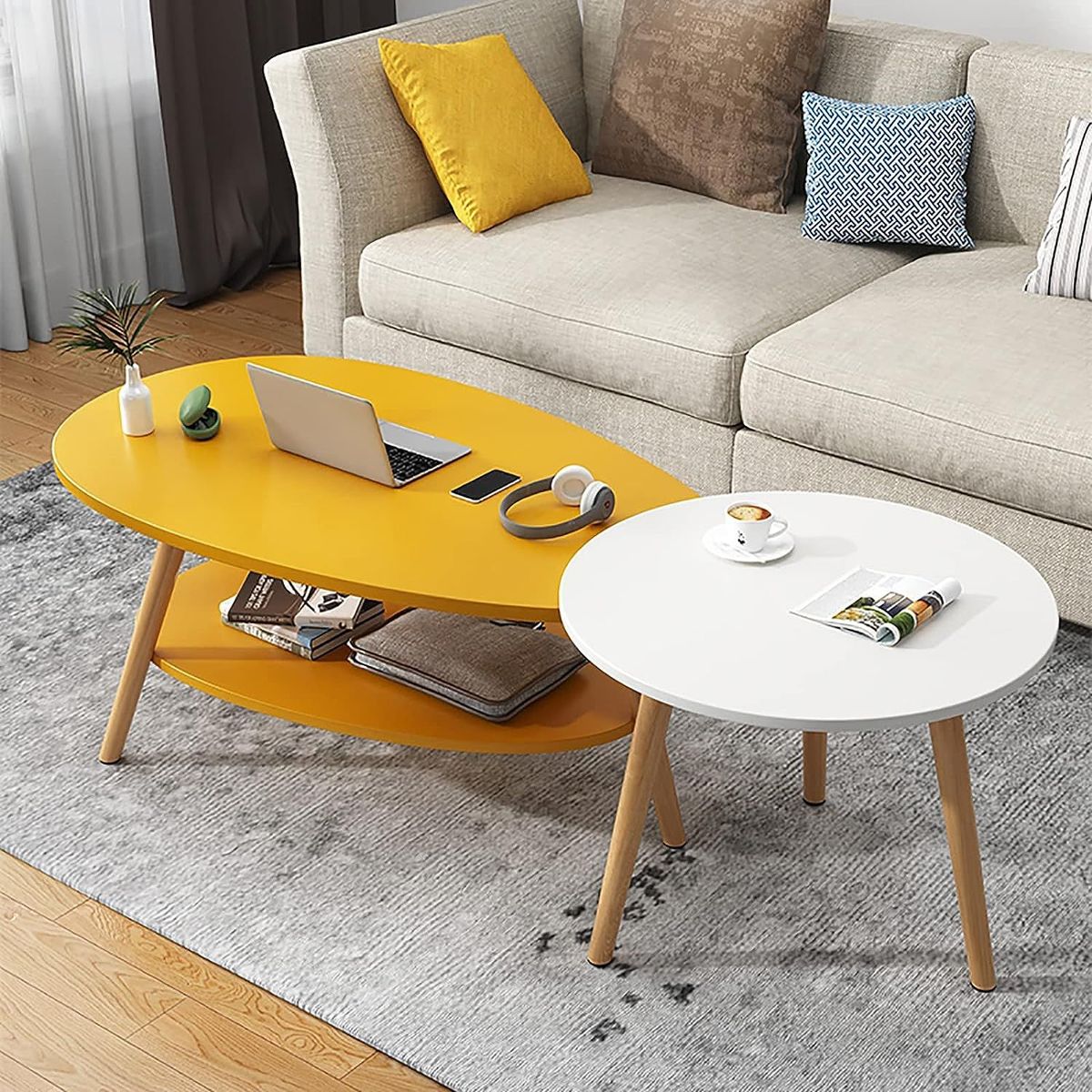 DIBA MUEBLES - Mesa de Centro Adelfa Amarillo DIBA Muebles