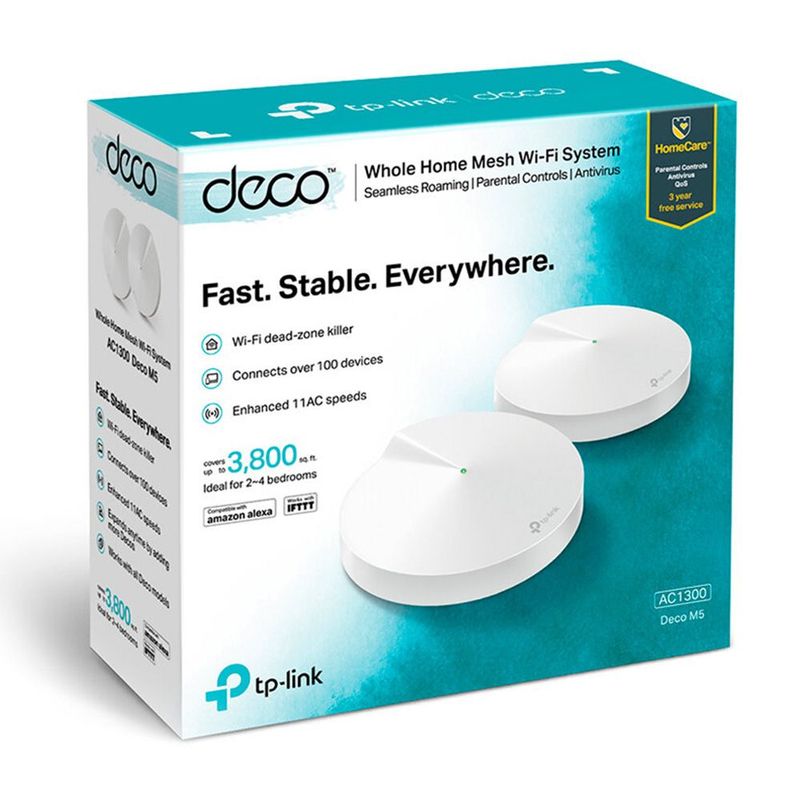 TP LINK - Deco M5 Tp Link 2-pack Ac1300 Smart Home Mesh Wi-fi