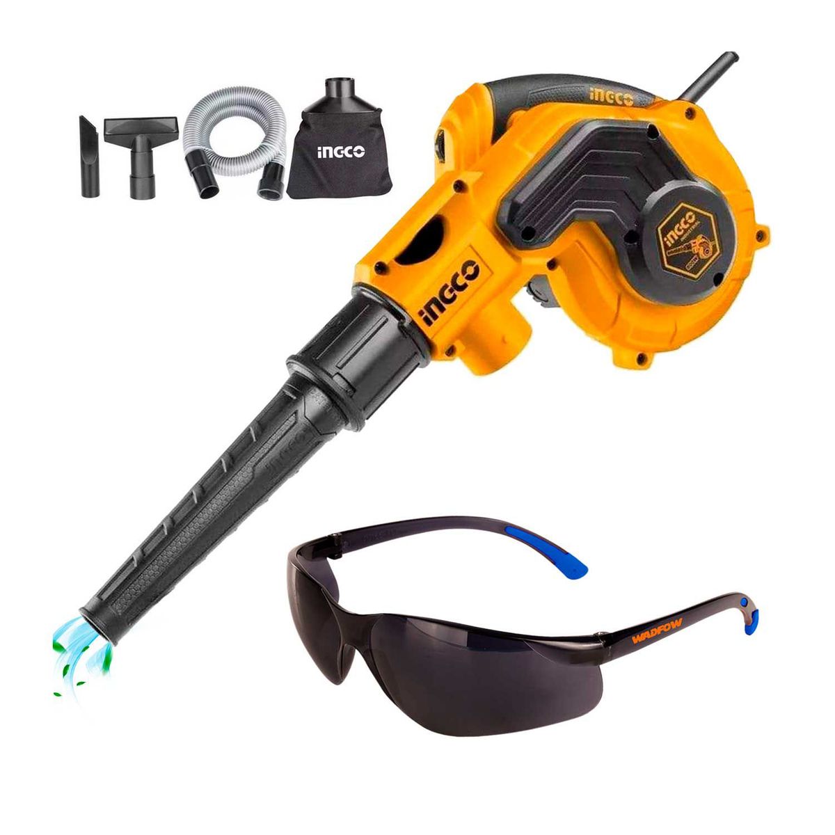 INGCO TOOLS - SOPLADORA ASPIRADORA 800W INGCOLENTES PROTECCIÓN SEGURIDAD