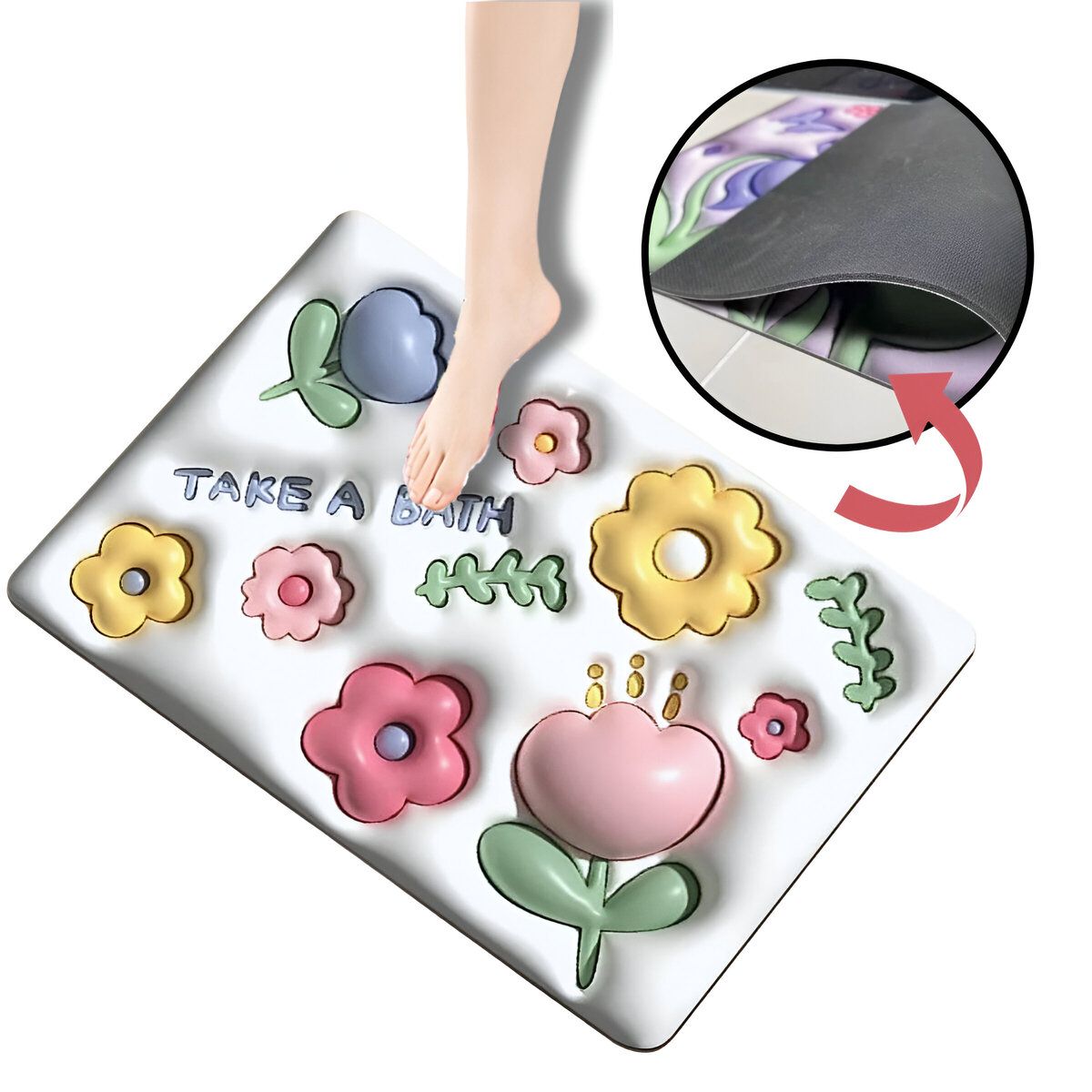 ELMEJORPRECIO - Alfombra De Baño Tapete Absorbente Diseño 3D Take A Bath