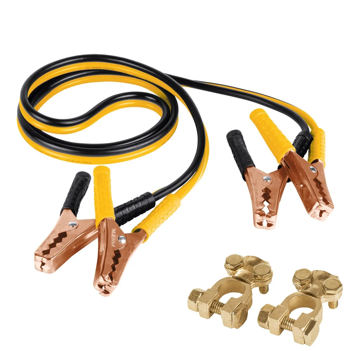 PRETUL - Cable pasa corriente para auto 2m, 125 A,10 AWG +terminales