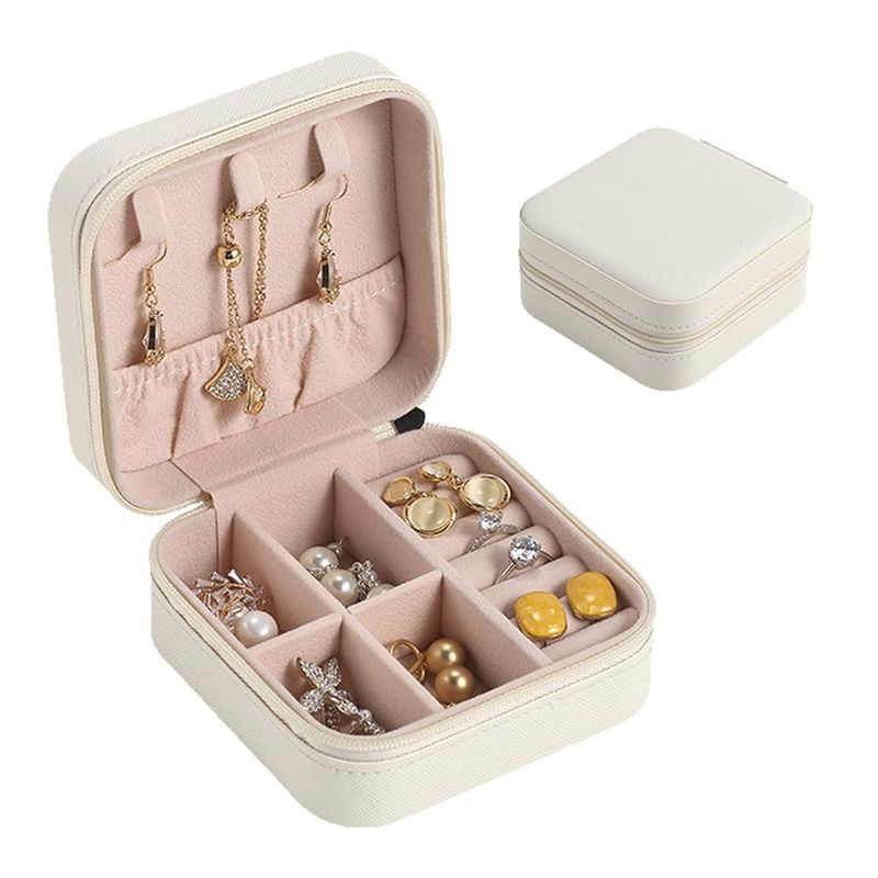 GENERICO - Mini Joyero Portátil Con Cierre de 10x10x5cm