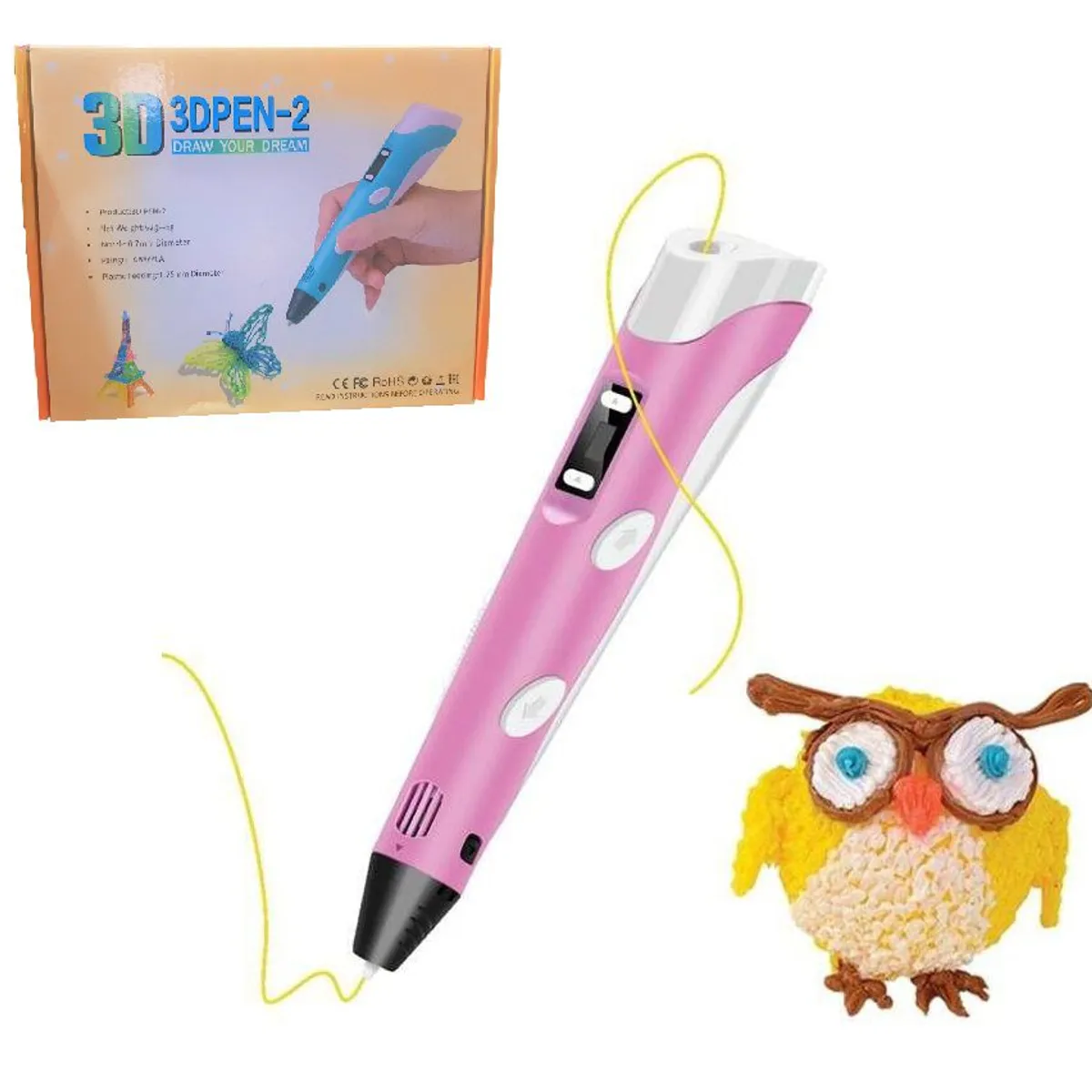 GENERICO - Lápiz eléctrico 3D portátil  lapicero manual - Rosado