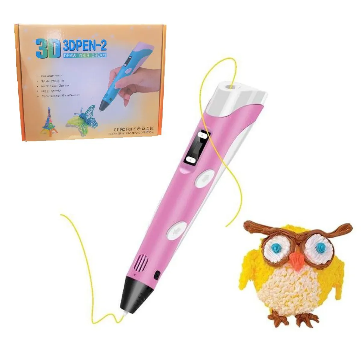 GENERICO - Lápiz eléctrico 3D portátil  lapicero manual - Rosado