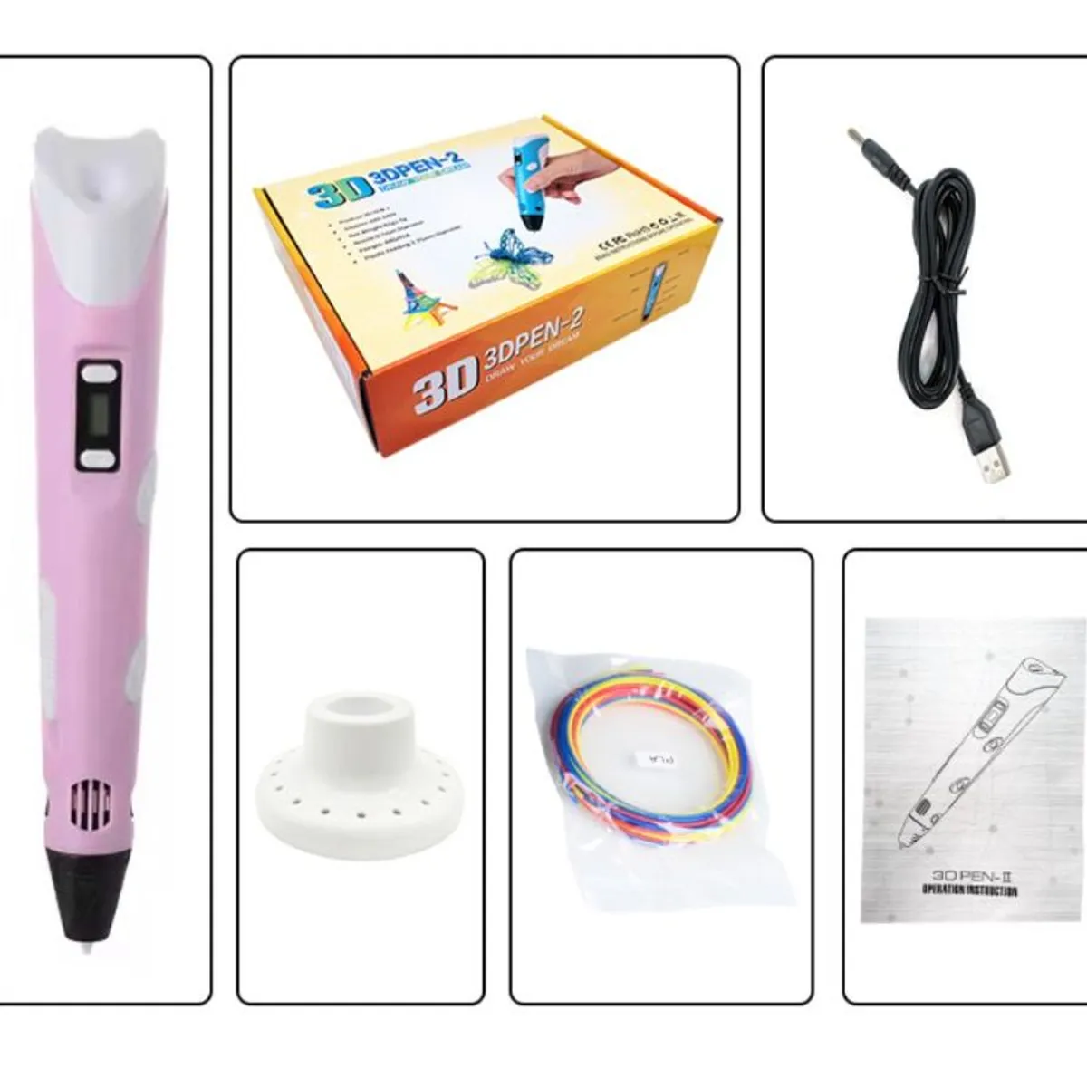 GENERICO - Lápiz eléctrico 3D portátil  lapicero manual - Rosado