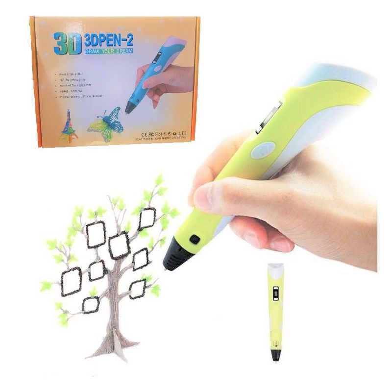 GENERICO - Lápiz eléctrico 3D portátil  lapicero manual - Amarillo