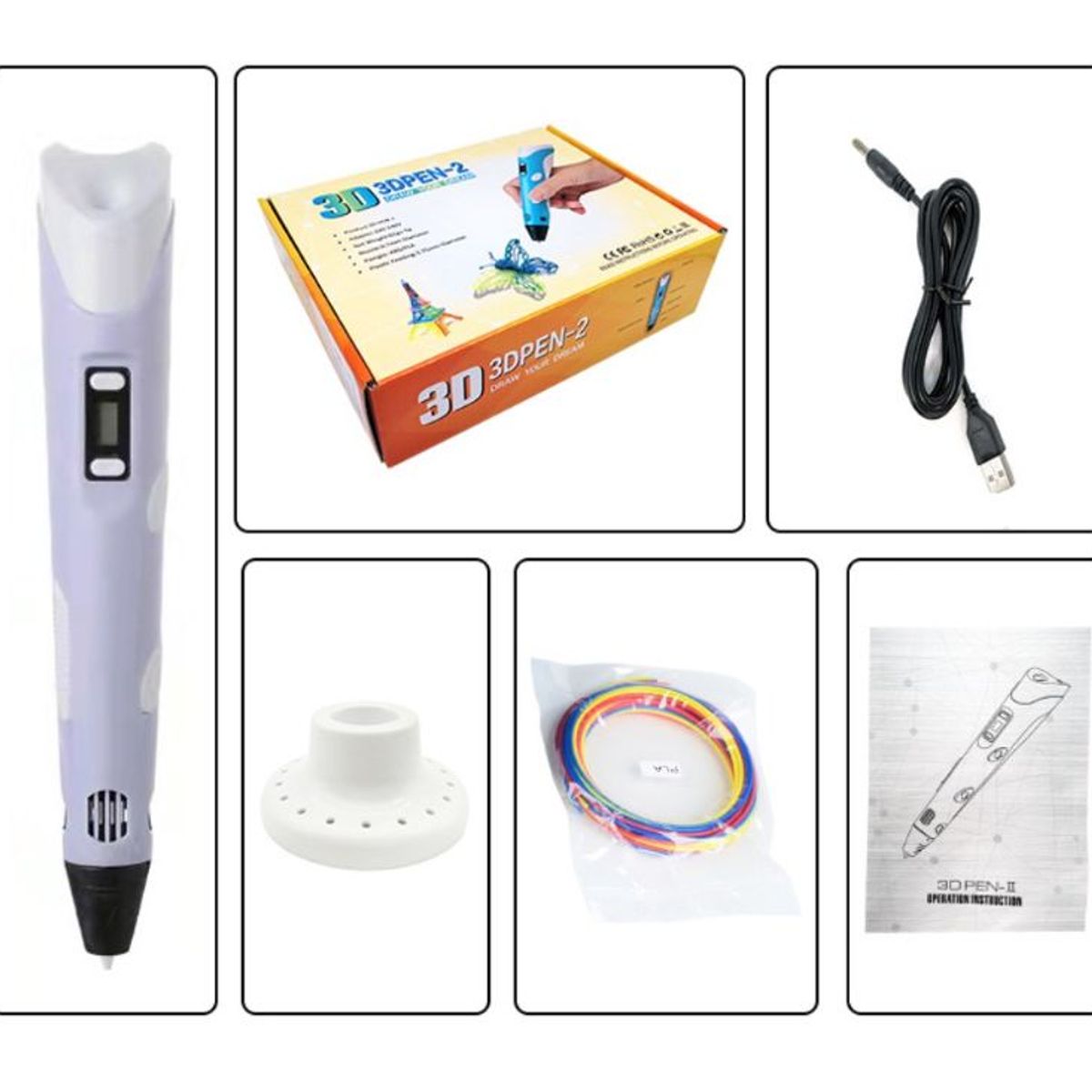 GENERICO - Lápiz eléctrico 3D portátil  lapicero manual - Morado