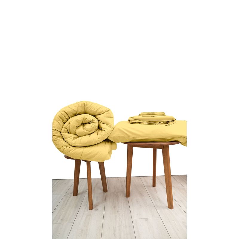 COBITEX HOME - Sábanas + Plumón Hipoalergénico 1 plaza Amarillo Cobitex 100% algodón.