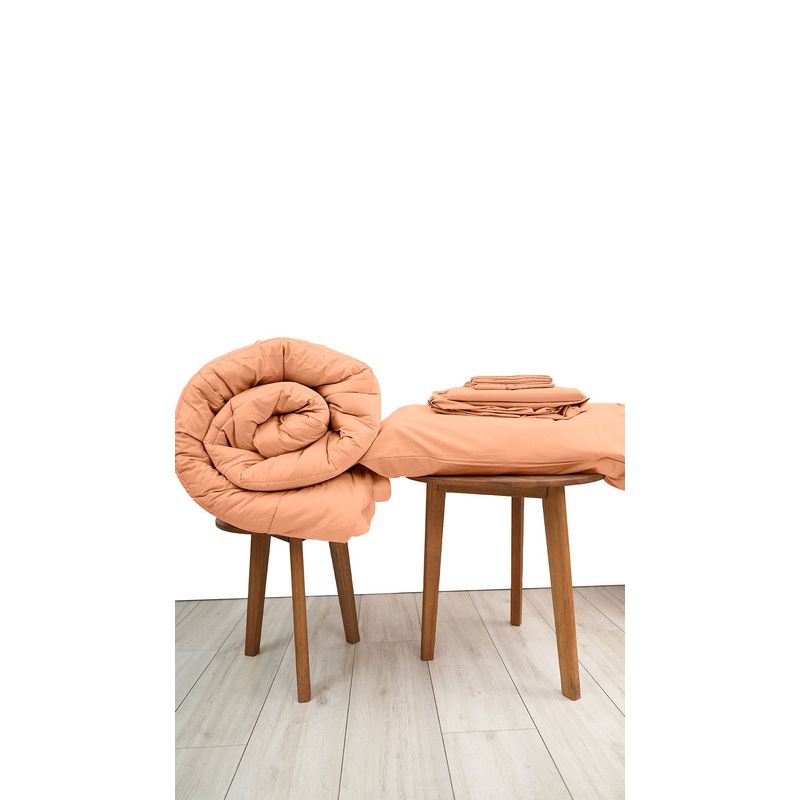 COBITEX HOME - Sábanas + Plumón Hipoalergénico 1.5 plazas Melón Cobitex 100% algodón