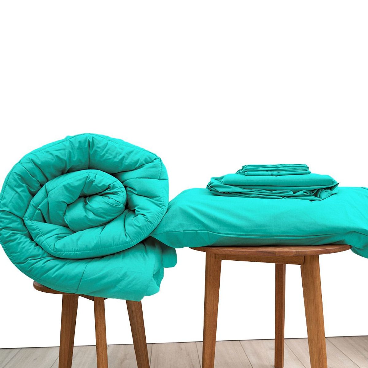 COBITEX HOME - Sábanas + Plumón Hipoalergénico 2 plazas Turquesa Cobitex 100% algodón