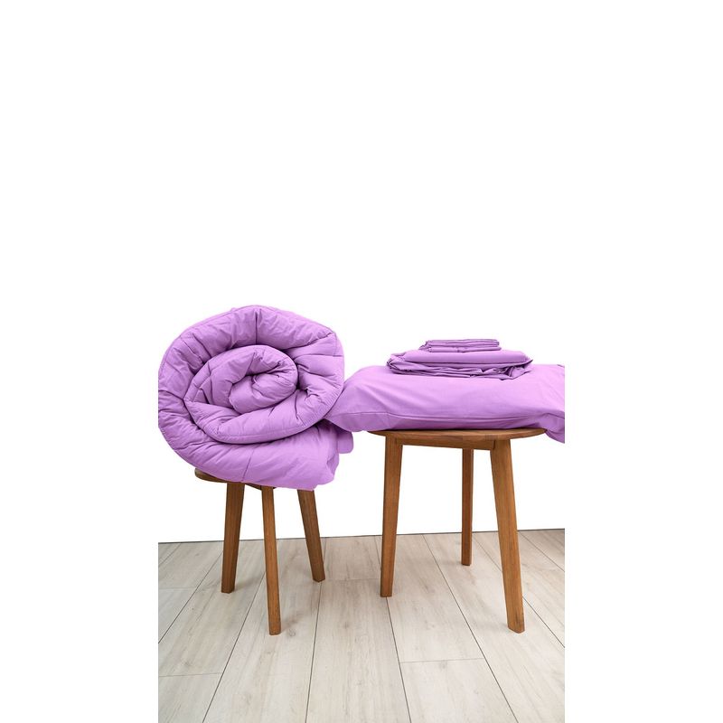 COBITEX HOME - Sábanas + Plumón Hipoalergénico King Lila Cobitex 100 algodón.