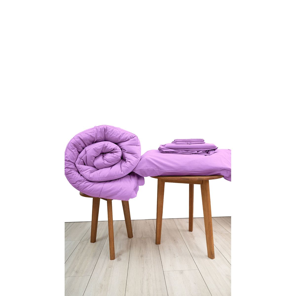 COBITEX HOME - Sábanas + Plumón Hipoalergénico Queen Lila Cobitex 100 algodón