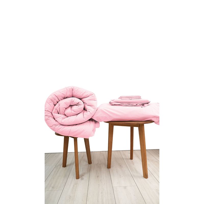 COBITEX HOME - Sábanas + Plumón Hipoalergénico King Rosado Cobitex 100 algodón