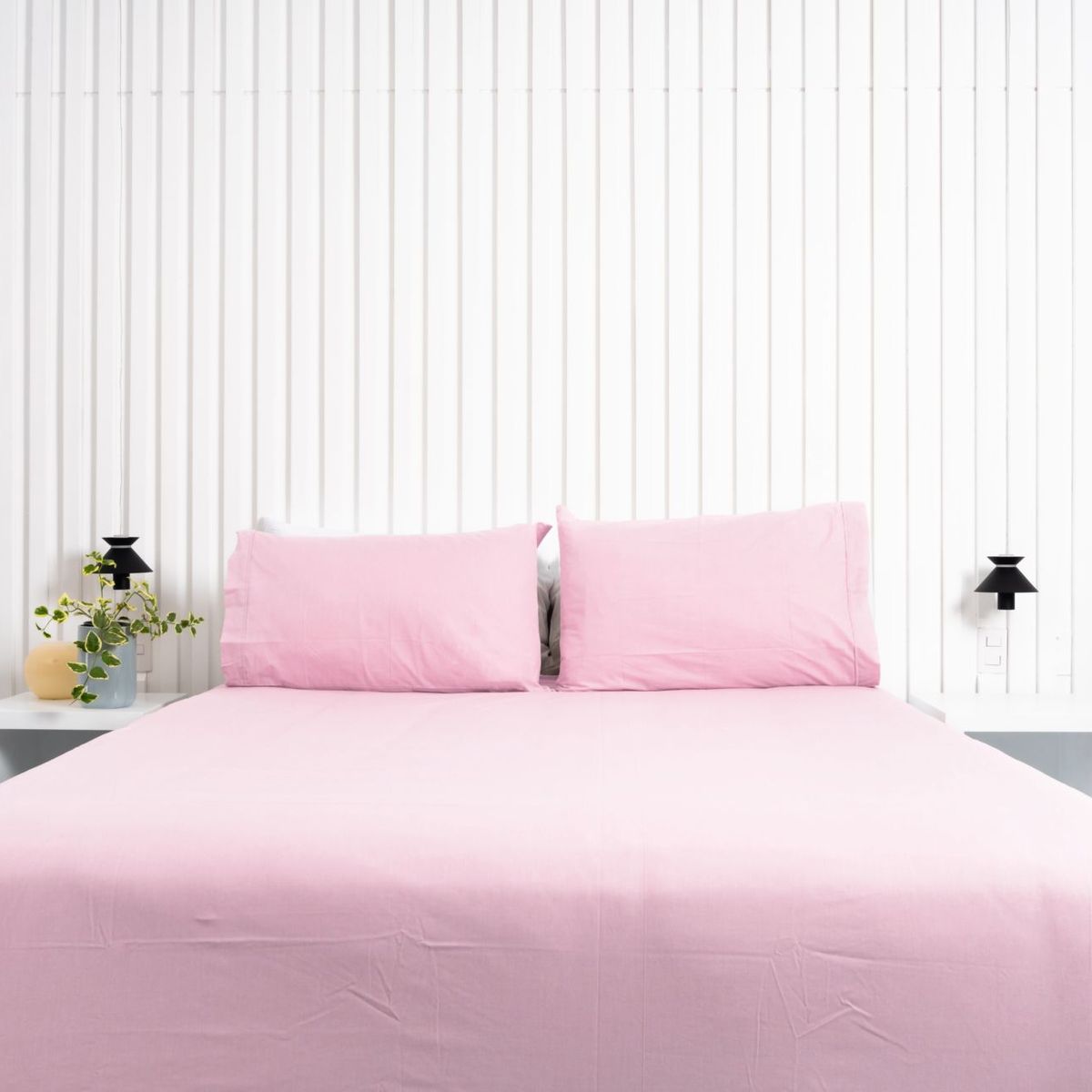 COBITEX HOME - Sábanas + Plumón Hipoalergénico 1.5 plazas Rosado Cobitex 100 algodón.