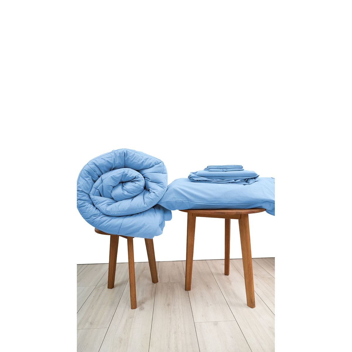 COBITEX HOME - Sábanas + Plumón Hipoalergénico 2 plazas Azul Cielo Cobitex 100 algodón