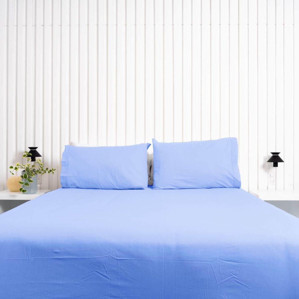 COBITEX HOME - Sábanas + Plumón Hipoalergénico 2 plazas Azul Cielo Cobitex 100 algodón