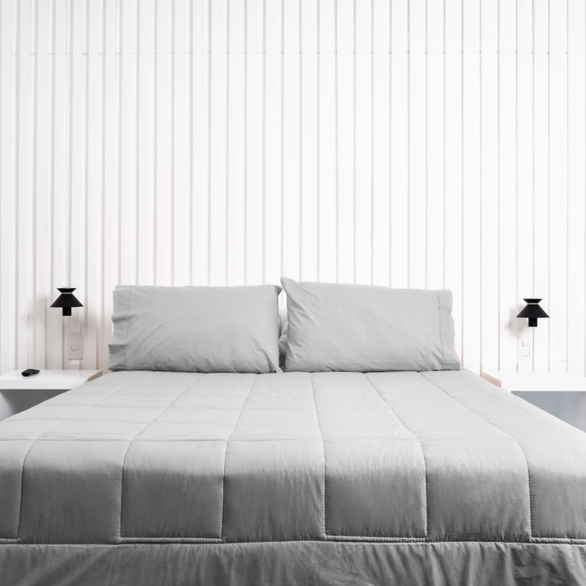 COBITEX HOME - Sábanas + Plumón Hipoalergénico 1.5 plazas Gris Cobitex 100% algodón