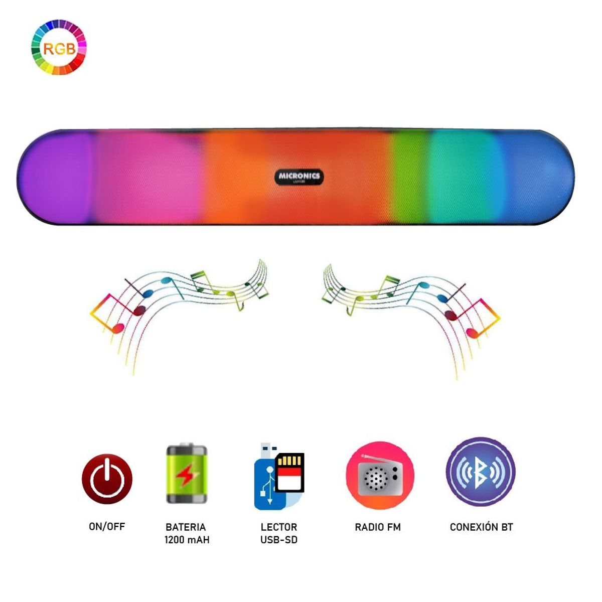 MICRONICS - Parlante Portátil Gamer Micronics Luxor S200