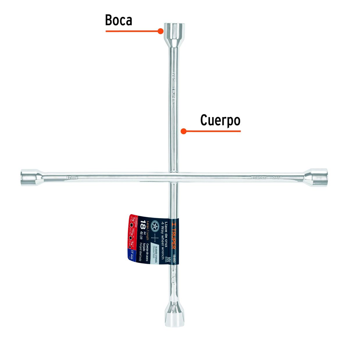 TRUPER - LLAVE DE CRUZ TRUPER 18"